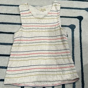 Madewell - ribbed tank top. M cream, blue, yellow, green, red